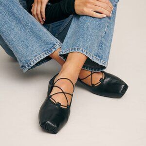 Reformation Strappy Ballet Flats